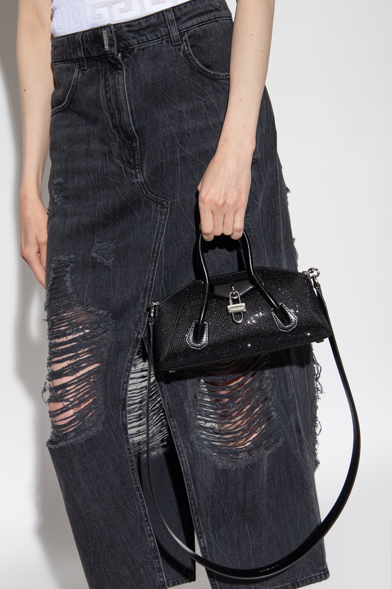 Givenchy Stretch Mini Shoulder Bag In Black