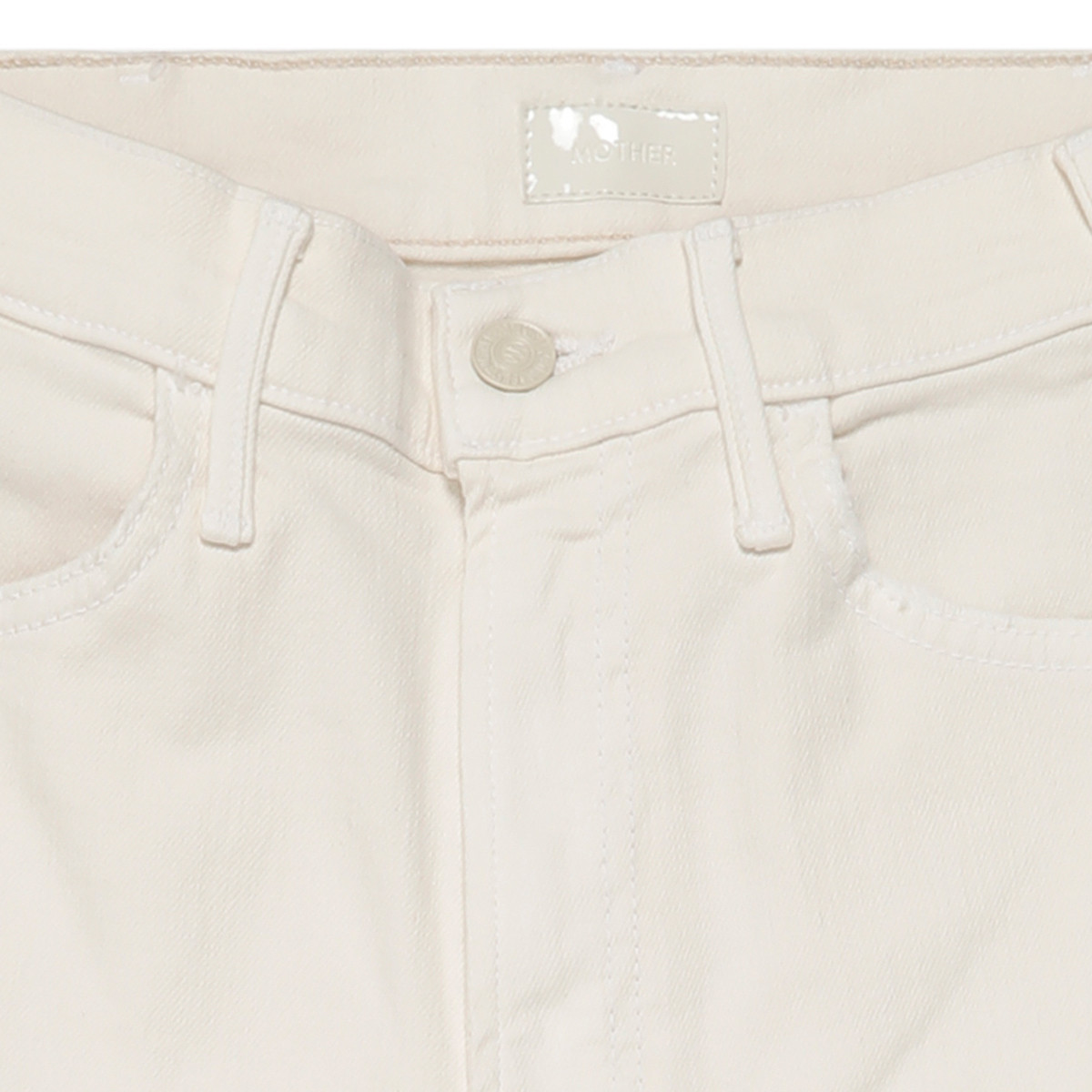 Mother The Hustler Ankle Fray Jeans In White