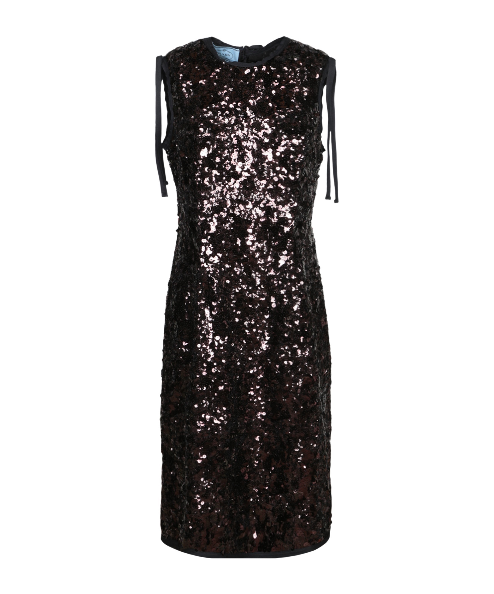 Prada Abito In Paillettes Marroni Donna In Black