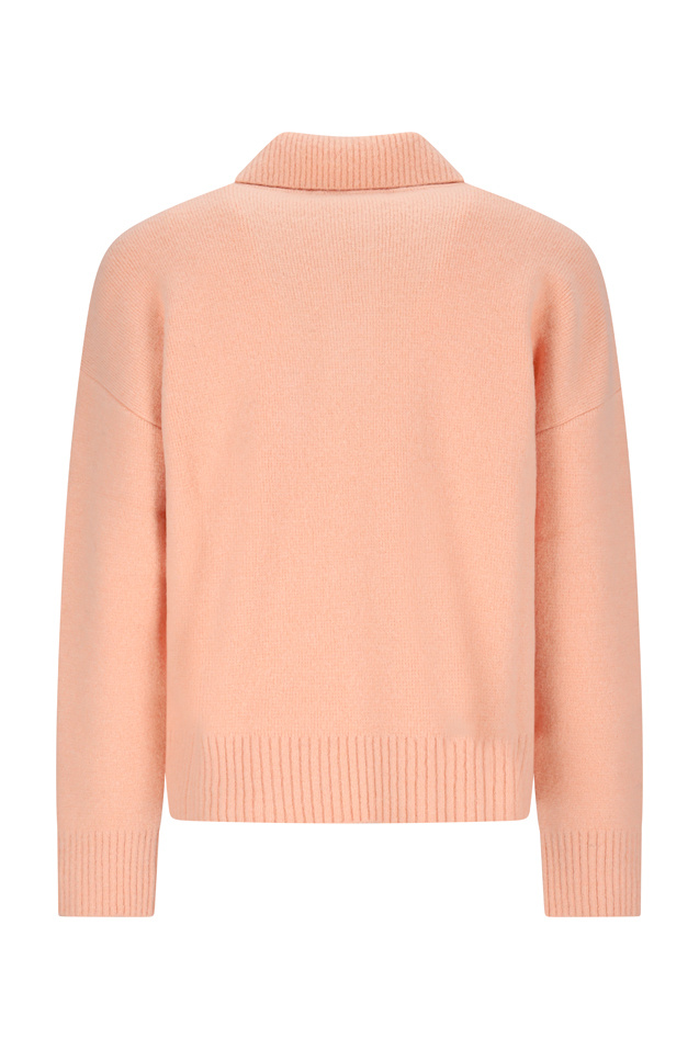 Ami Alexandre Mattiussi Ami Paris Powder Pink Ami De Coeur Polo Sweater Men In Orange
