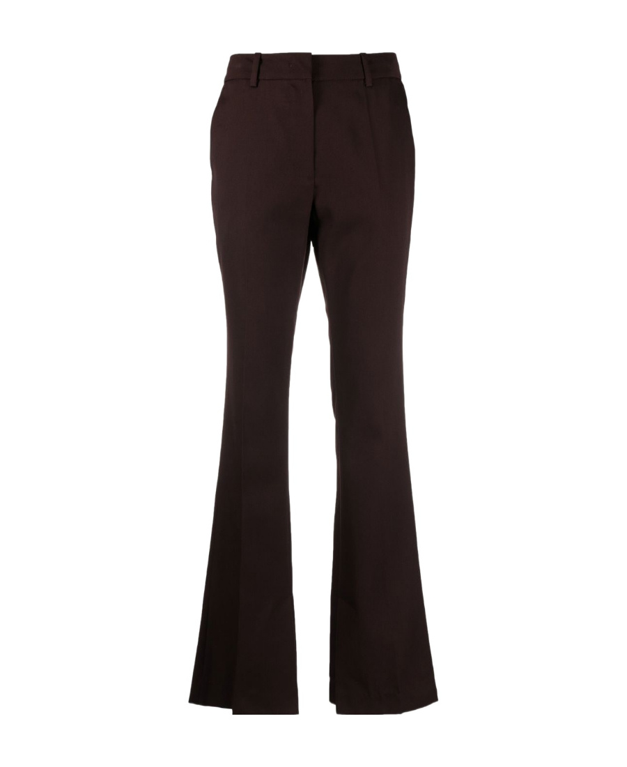 Low Classic Wool Pant With Flared Silhouette And Back Welt Pockets