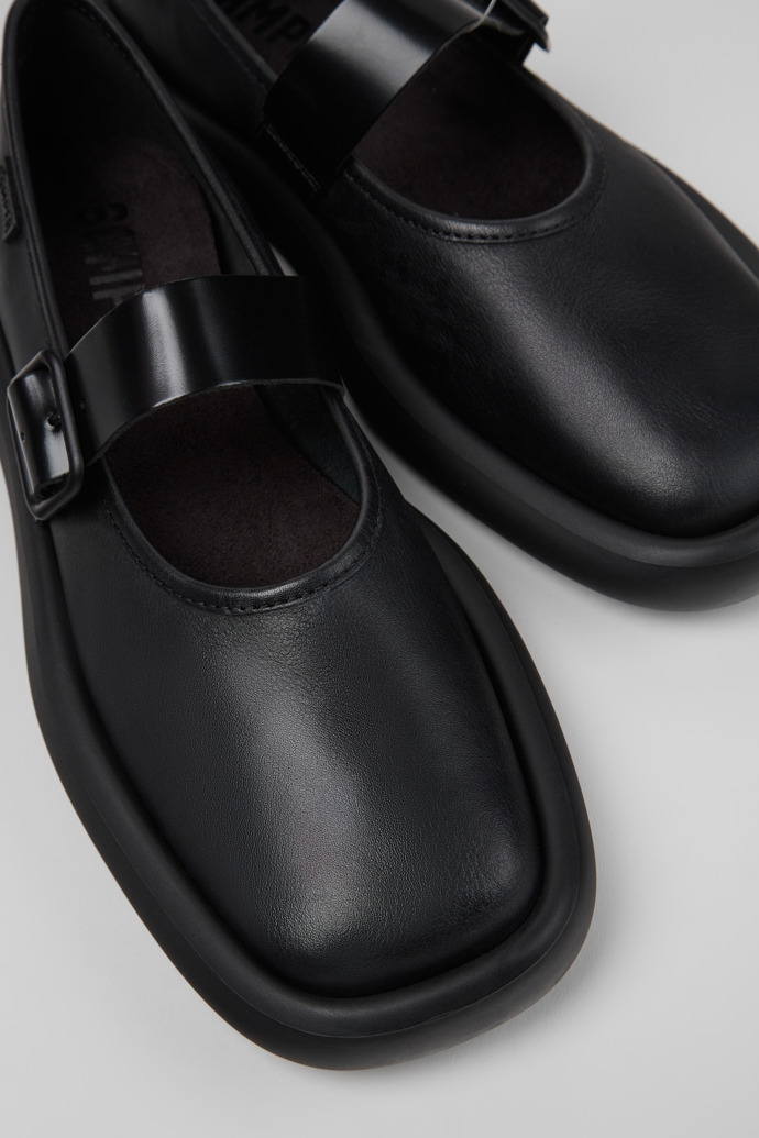 Camper Leather Ballerina Shoes In Black