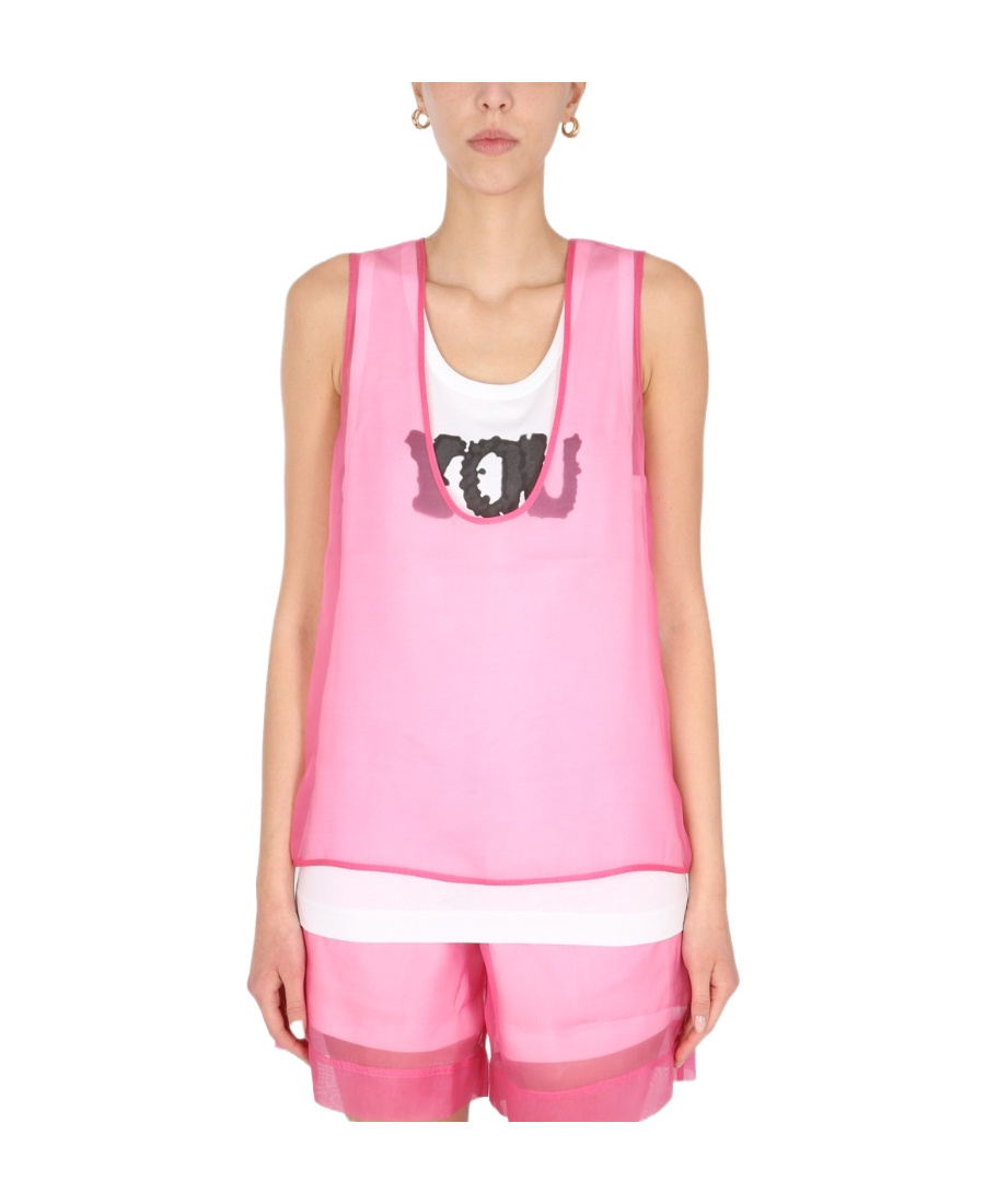 Dries Van Noten Hasche Top In Pink