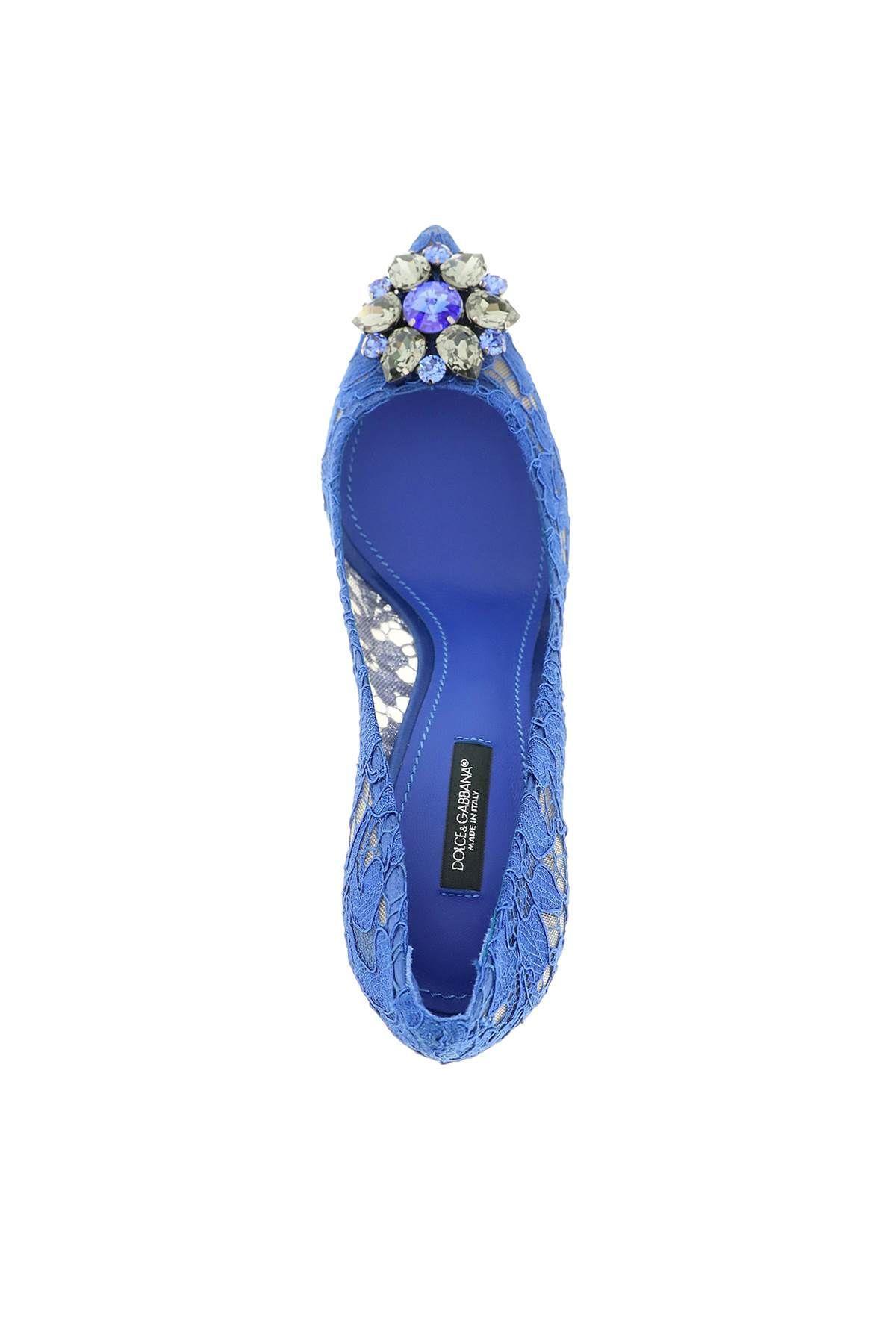 Dolce & Gabbana Rainbow Lace 90mm Brooch-detail Pumps In Blue