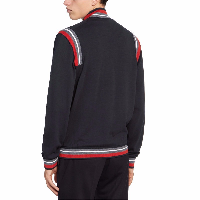 Shop Zegna Collision Striped Zipper Sports Jacket In Black