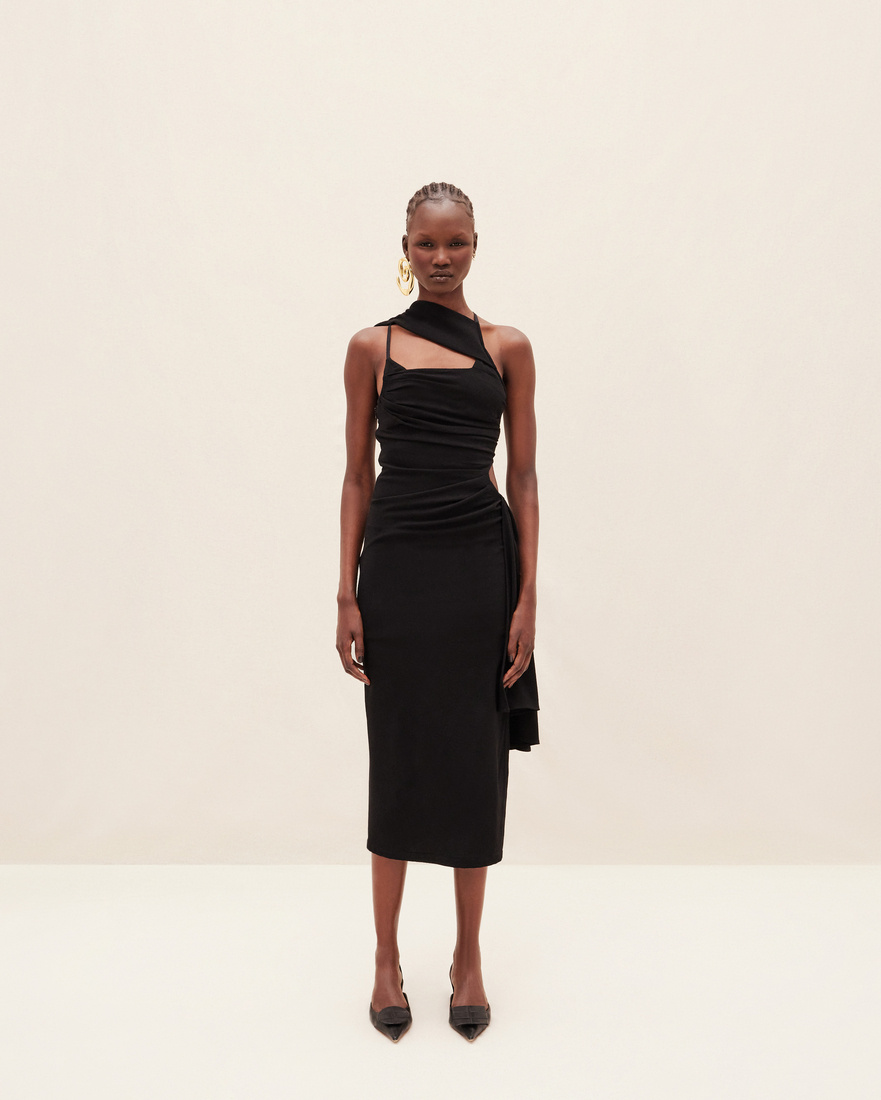 Jacquemus La Robe Abanada In Black