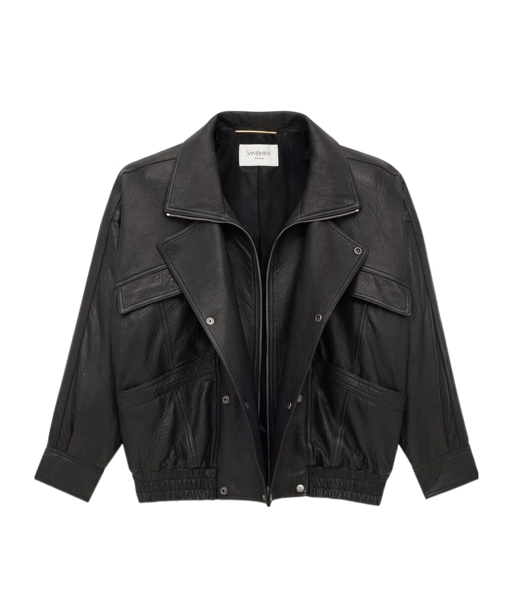 Saint Laurent Bomber Jacket In Bubbled Lambskin