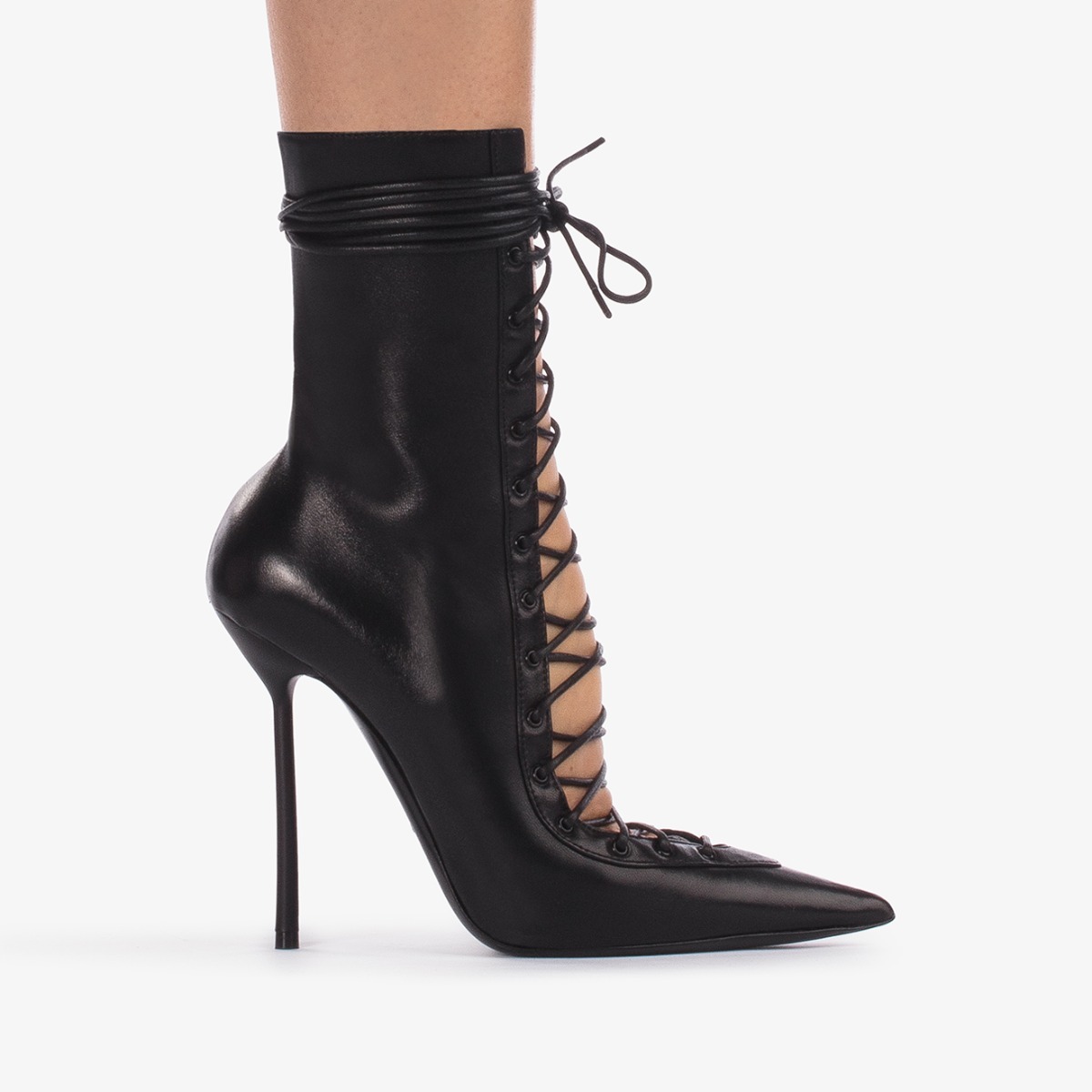 Le Silla Colette High Heels Ankle Boots In Black Leather In Black