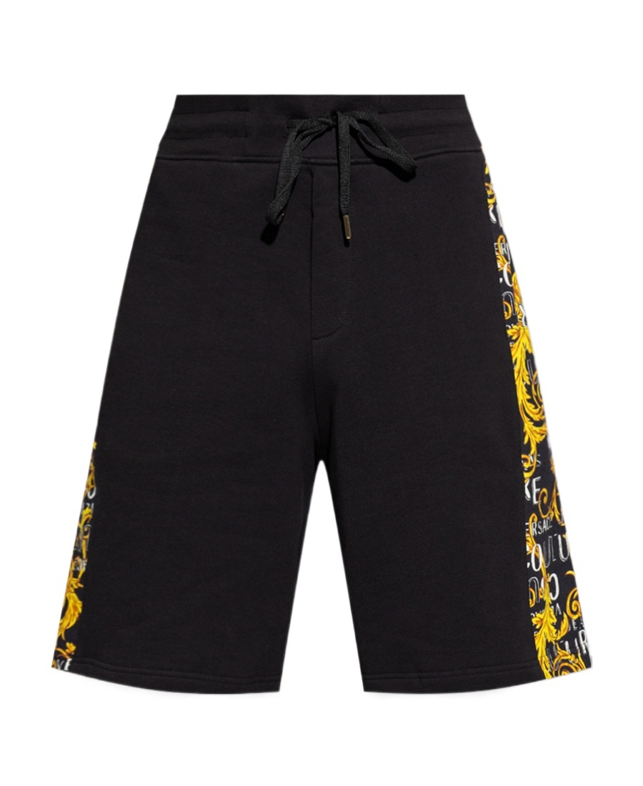 Versace Jeans Couture Watercolour Couture-printed Drawstring Track Shorts In Black