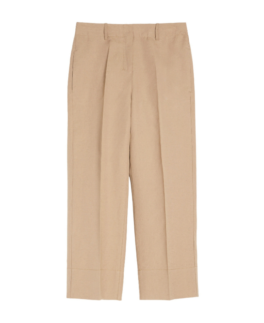Max Mara Pleated Wool Casual Pants In Nude