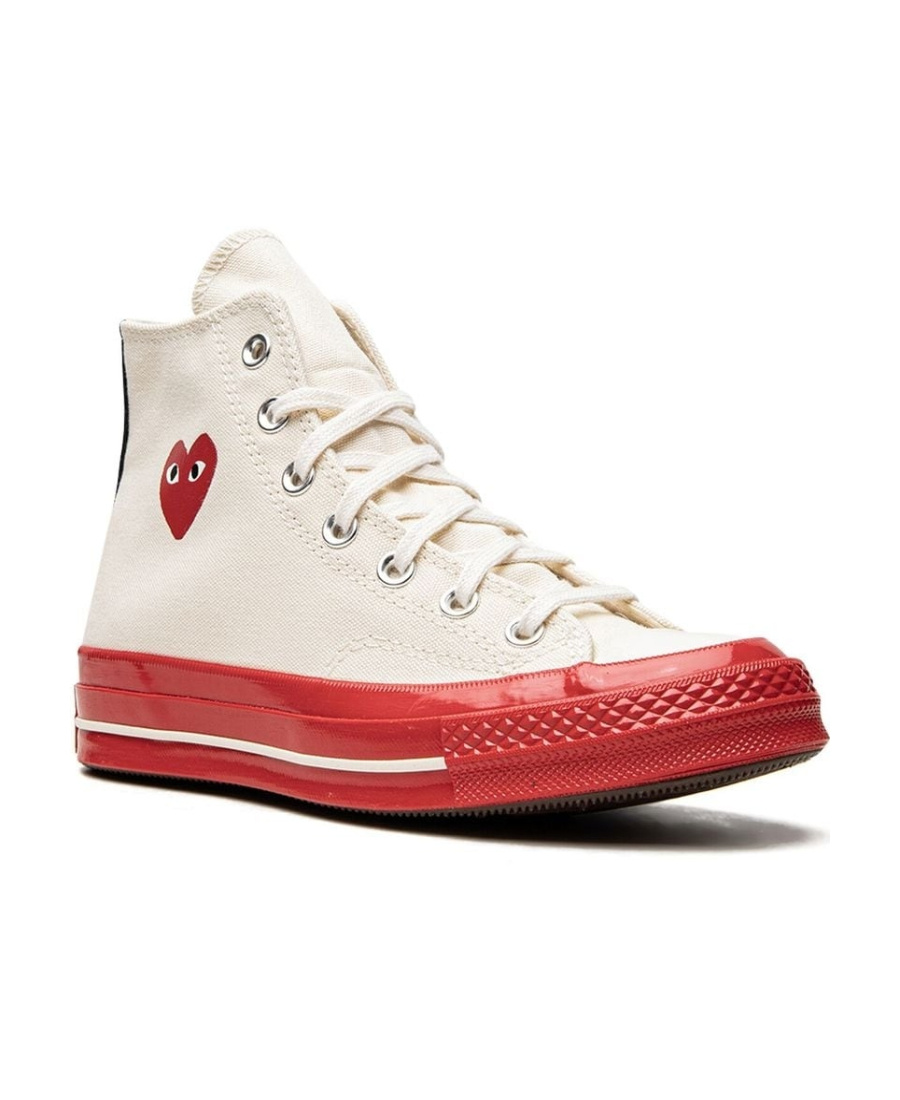 Comme Des Garçons Play Comme Des Garcons Play X Converse Red Sole High Top In White