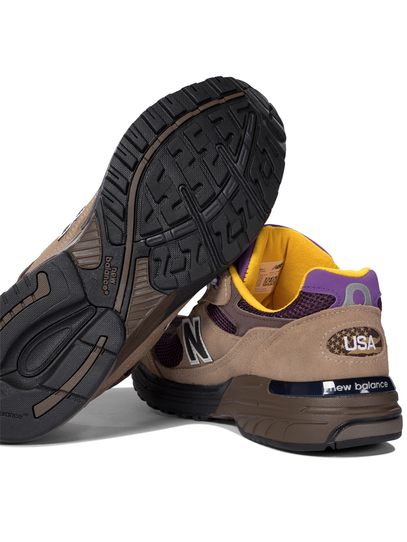 New Balance 993 Sneakers In Brown Suede Round Toe In Multicolor