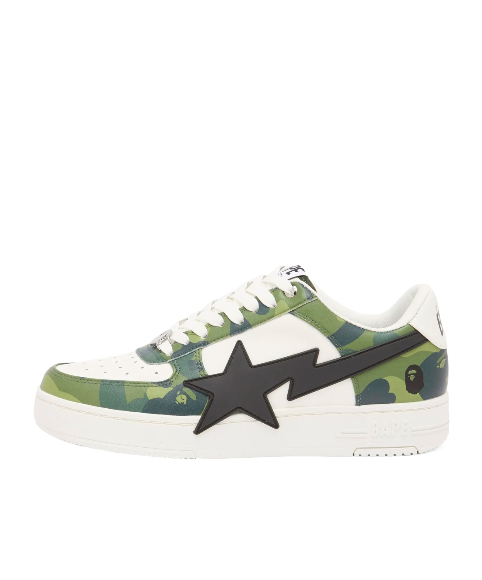 A Bathing Ape Round Toe Sneakers In Green