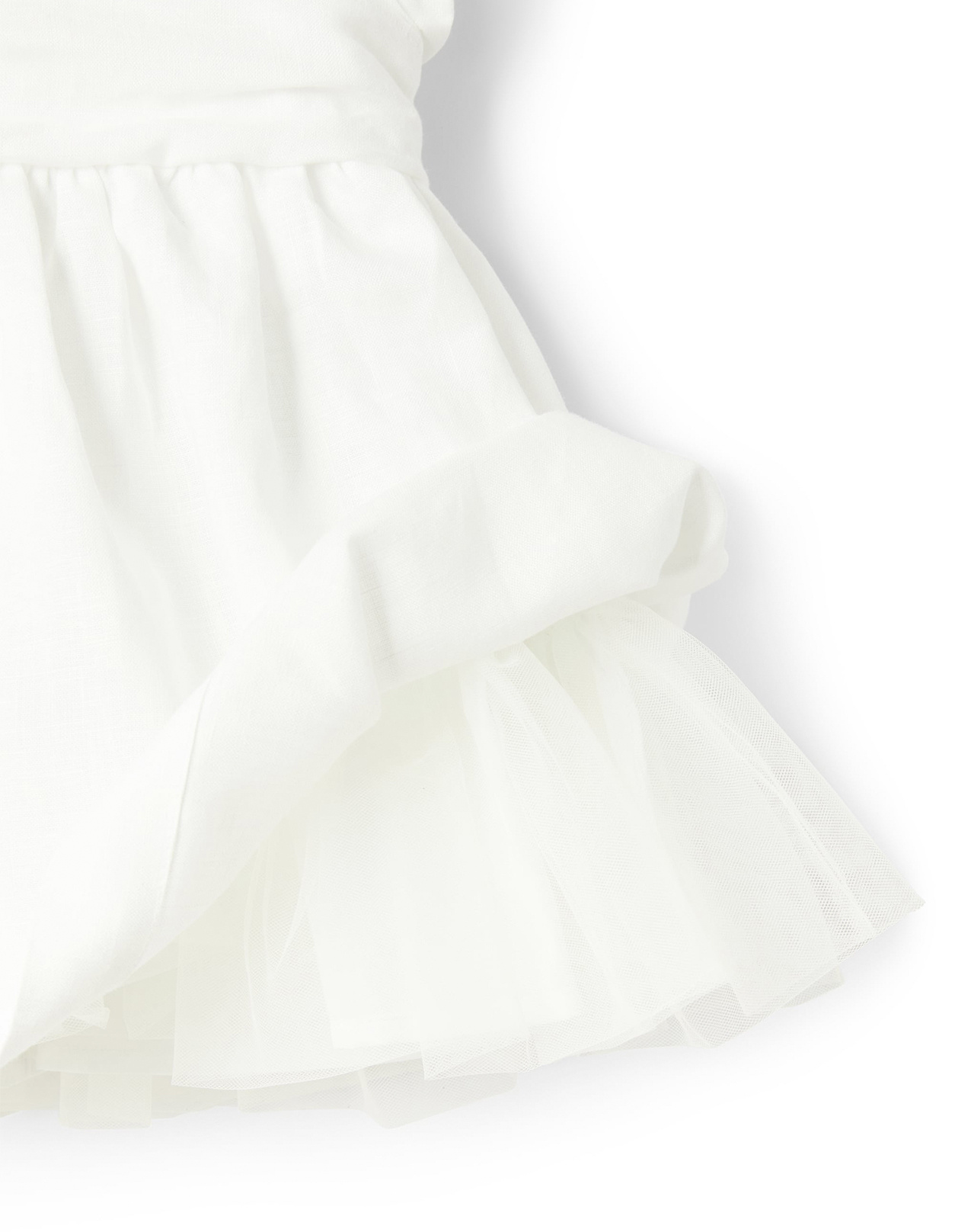 Il Gufo Waist Belt Dress In White