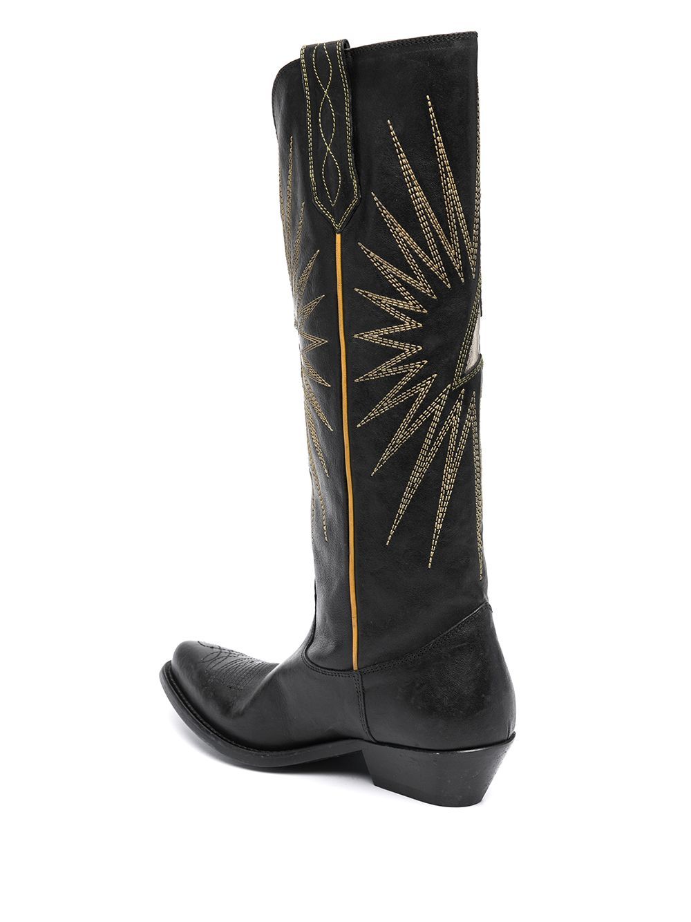 Golden Goose Low Wish Star Cowboy-style Boots In Black