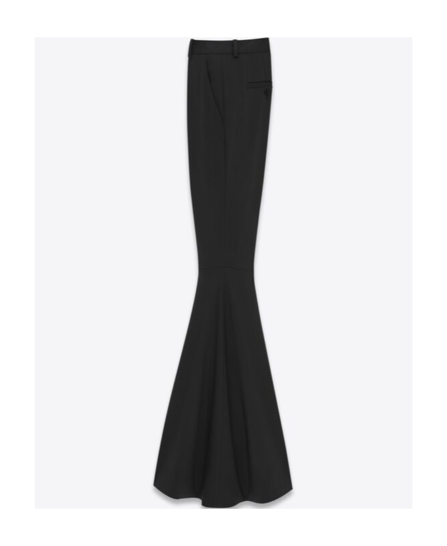 Saint Laurent High-waisted Flared Trousers In Black