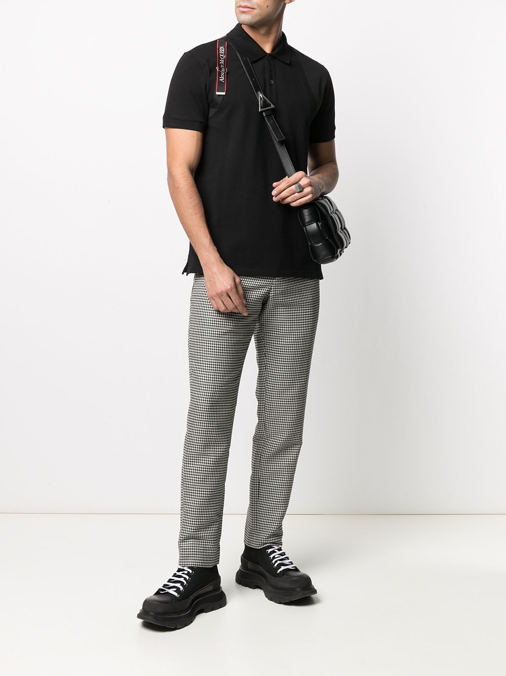 Alexander Mcqueen Shoulder Strap T-shirt In Black