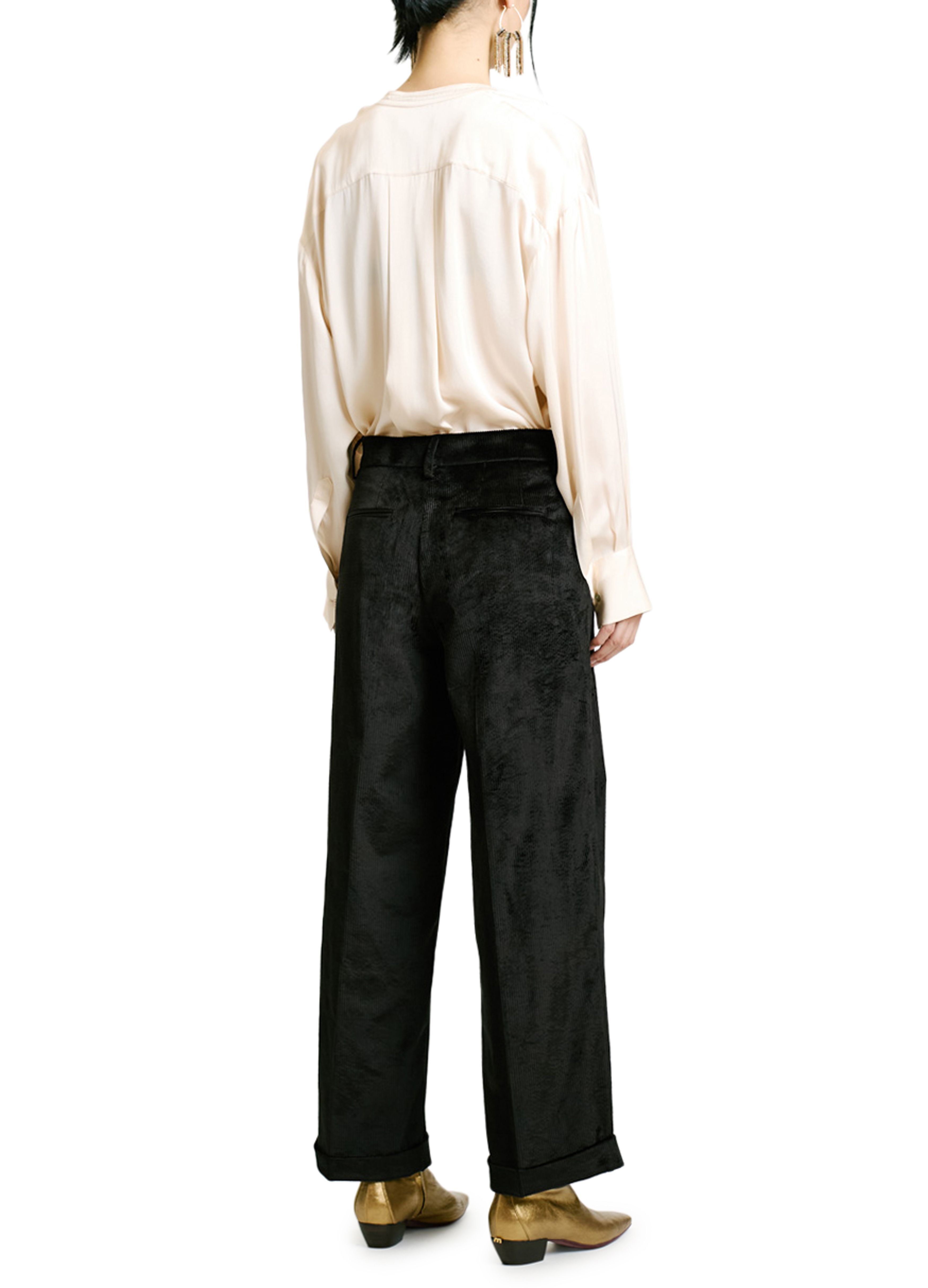 Momoní Dango Pants In Stretch Corduroy In Black