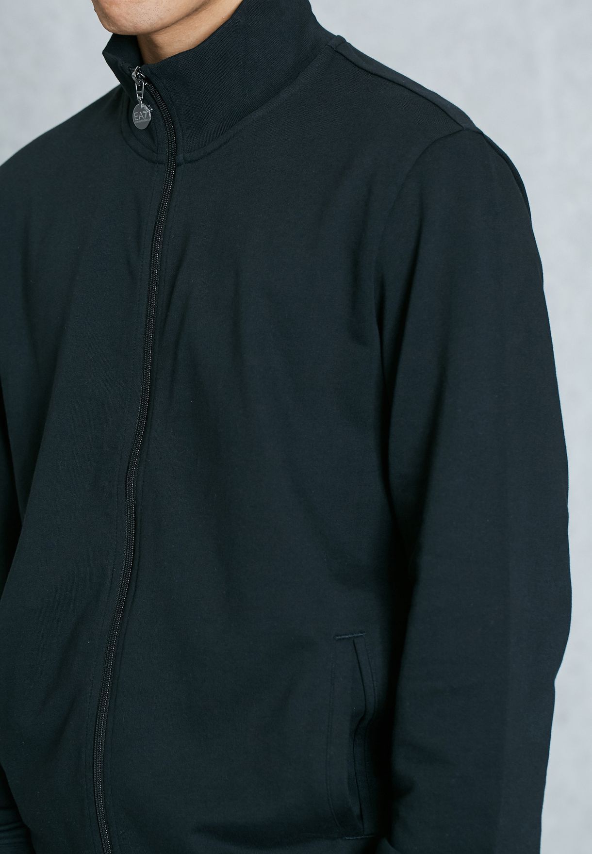 EA7 BLACK LOGO PRINTED SPORTS SUIT