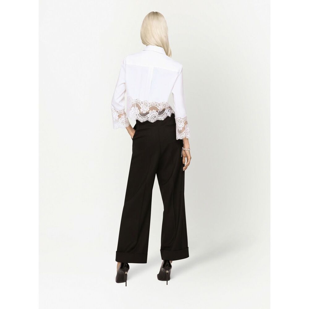 Dolce & Gabbana White Shirt With Lace In White