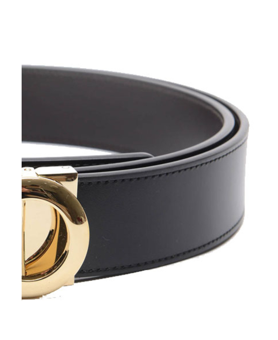 Ferragamo Double-sided Adjustable Gancini Belt In Black