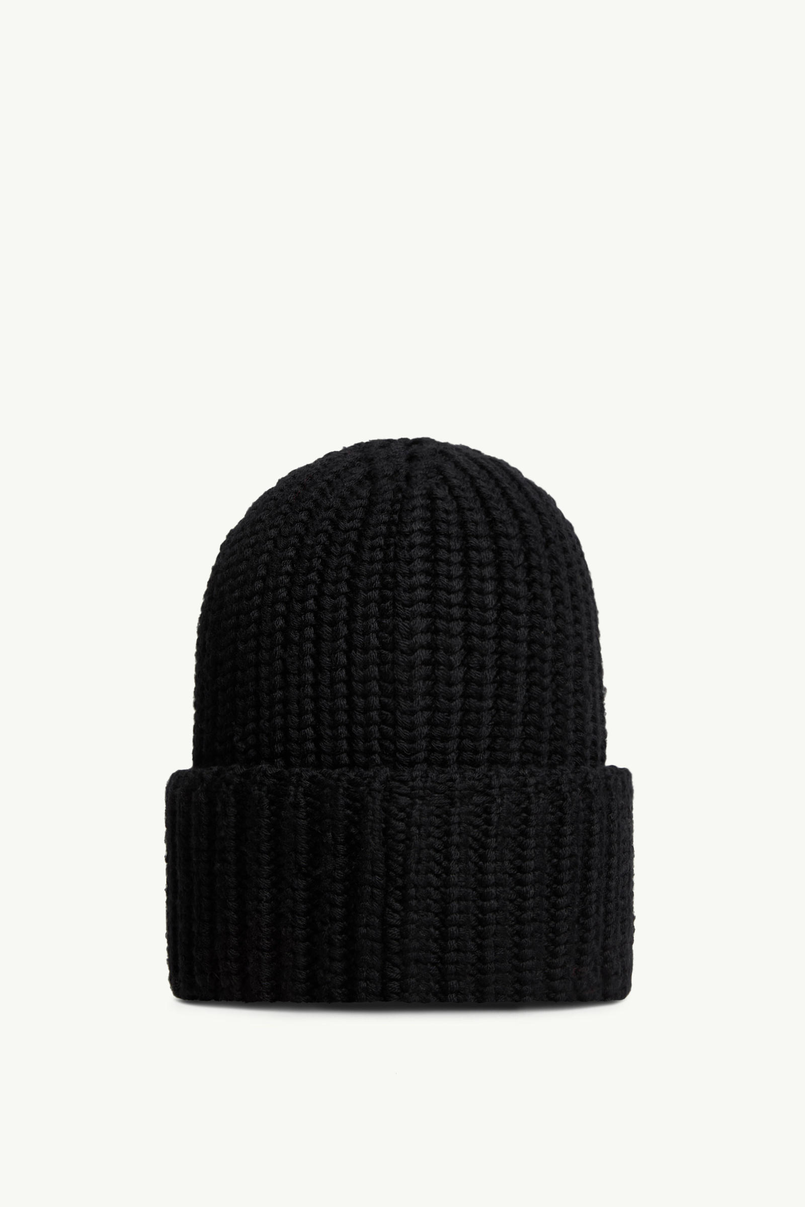 Moncler Logo Wool Beanie In Black