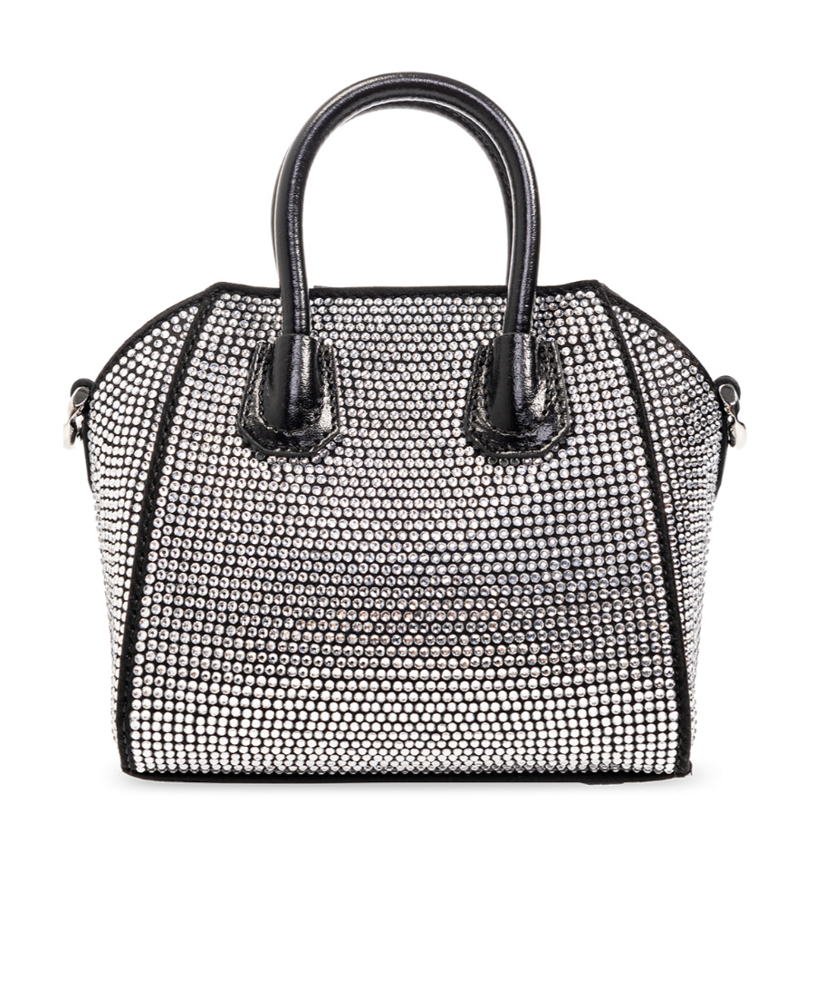 Givenchy Antigona Rhinestone-embellished Mini Bag In Black