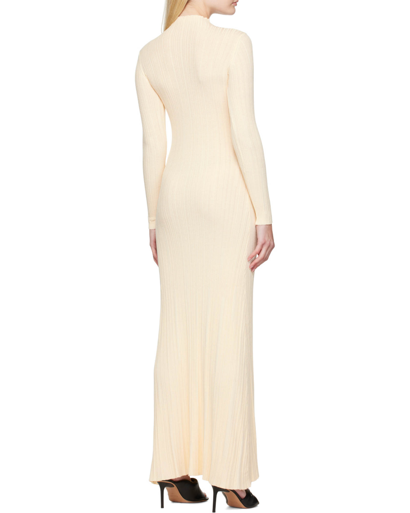 Shop Jacquemus Lenzuolo Pleated Long Dress In White