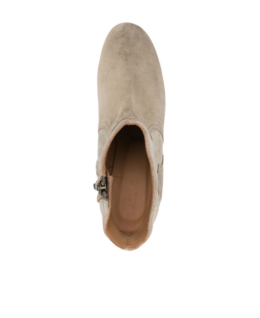 Isabel Marant Dicker Suede Leather Boots In Nude