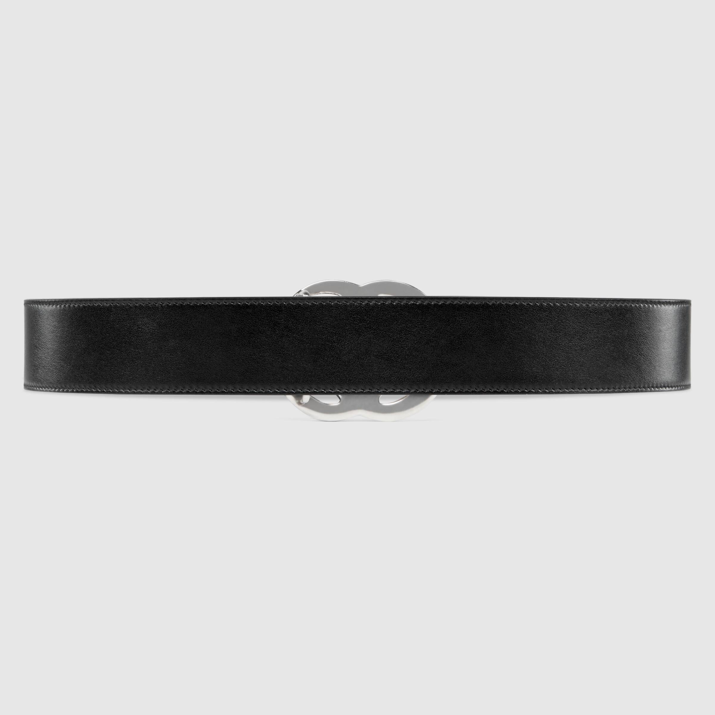 Gucci Gg Marmont Leather Belt In Black