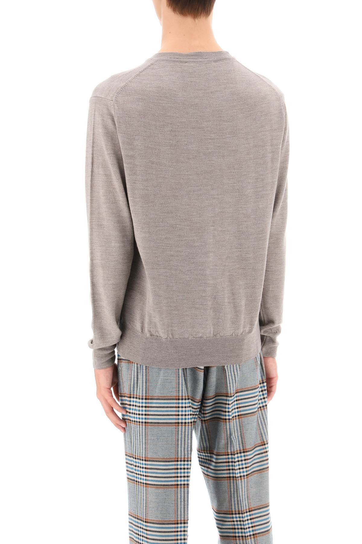 Vivienne Westwood Orb-embroidered Virgin-wool Jumper In Gray