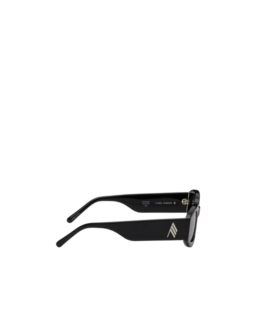 Attico Berta Rectangle-frame Sunglasses In Black