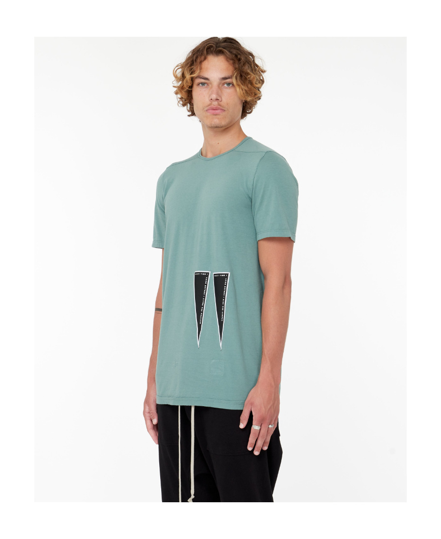 Rick Owens Drkshdw Slogan-patch Cotton T-shirt In Green