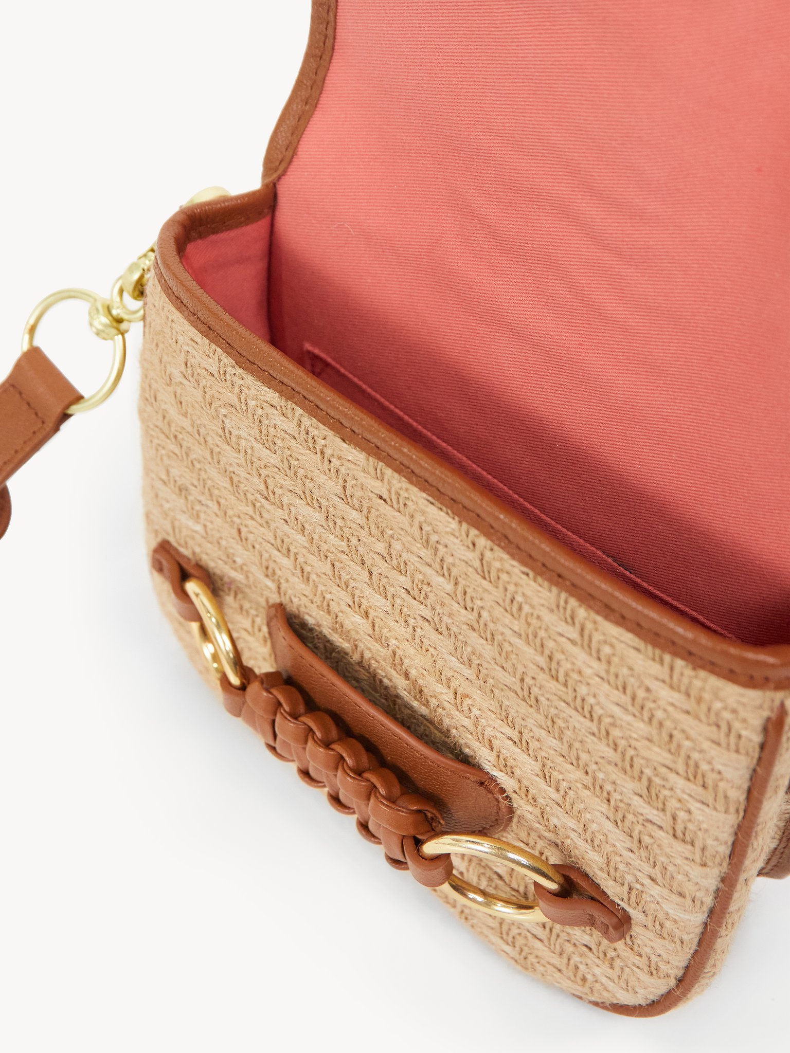 See By Chloé Saddie Engraved-logo Crossbody Bag In Nude