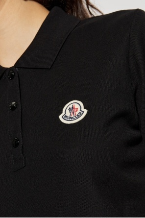 Moncler Logo Patch Cotton Pique Polo Shirt Clothing