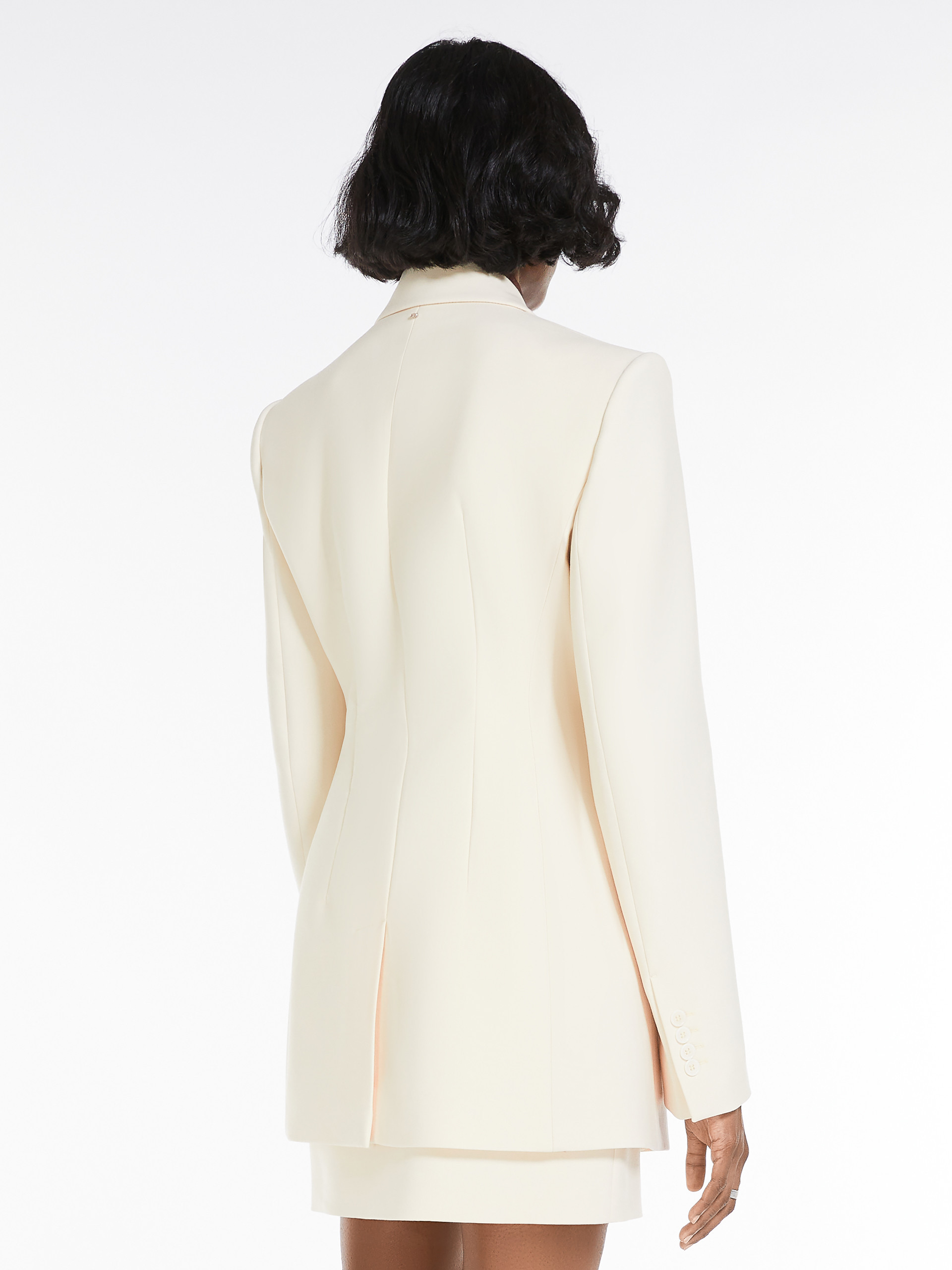 Sportmax Single-breasted Wool Suit Jacket In White