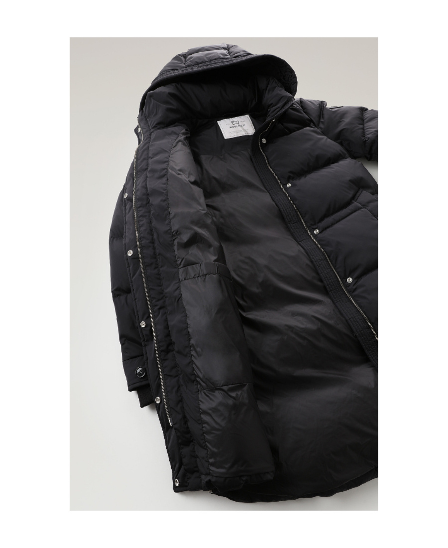Shop Woolrich Hooded Puffer Coat In Black