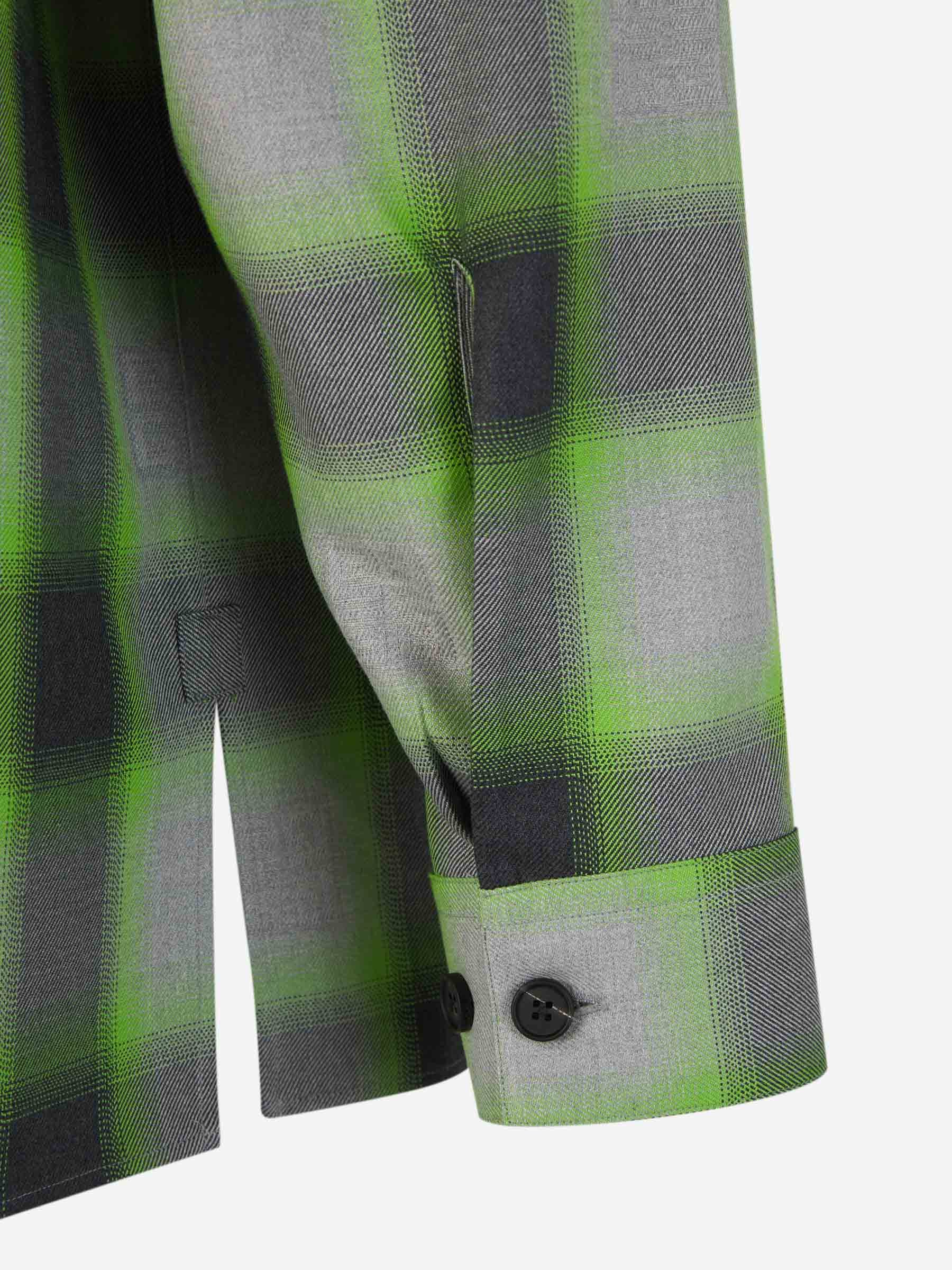 Givenchy Long-sleeved Plaid Shirt In Green
