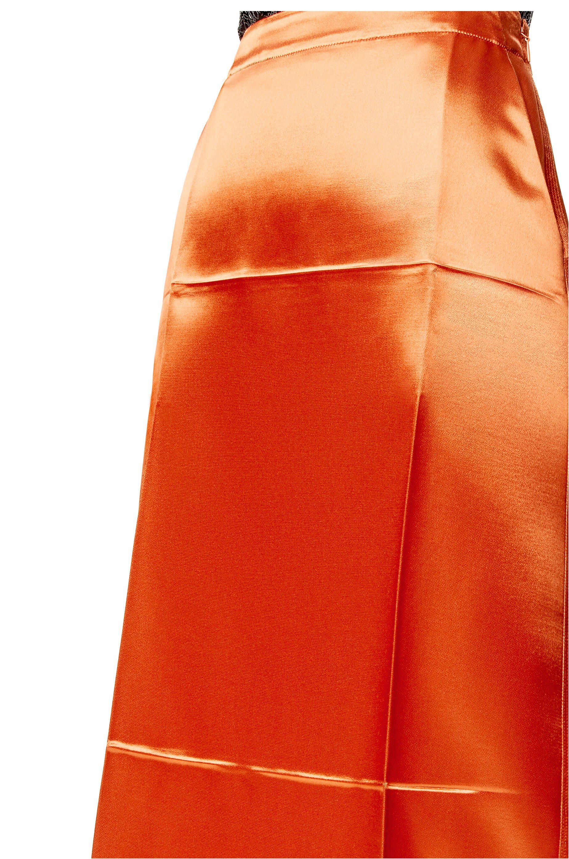 Loewe Satin Medium-length Skirt In Orange