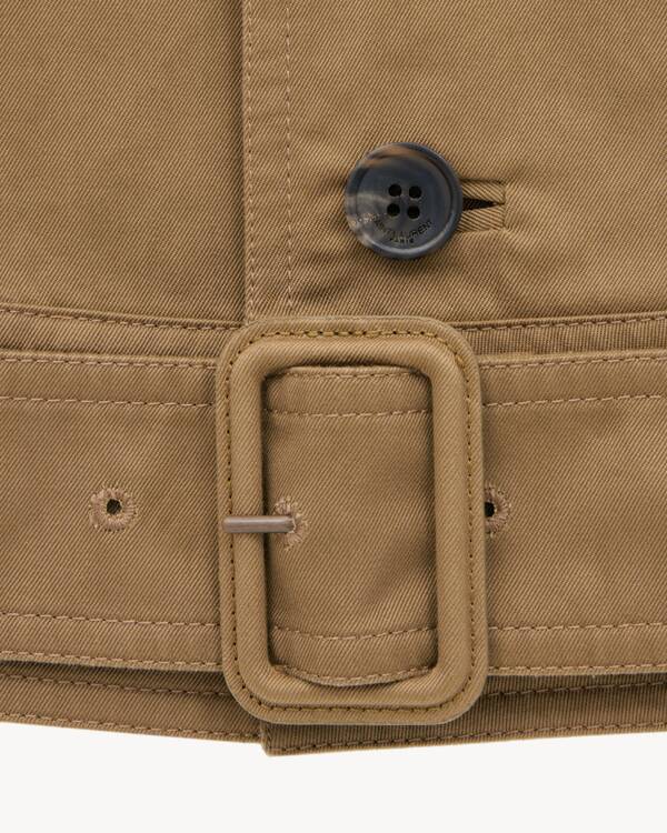 Shop Saint Laurent Cropped Jacket In Cotton Serge In Brown
