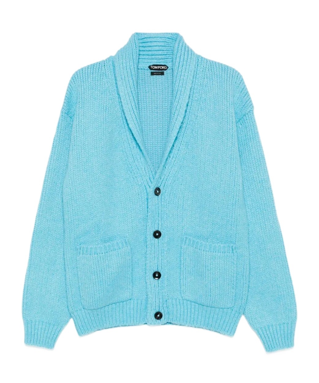 Tom Ford Mens Air Blue Shawl-collar Regular-fit Cashmere Cardigan In Blue