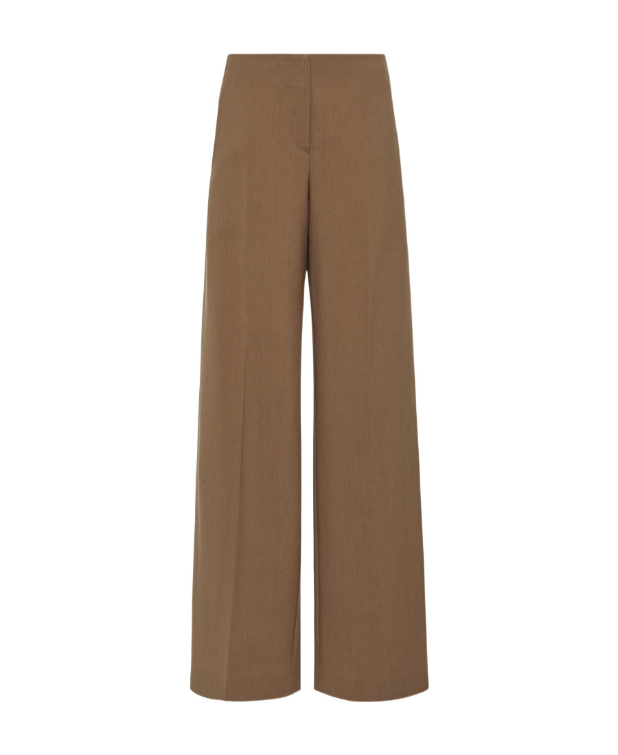 The Row Wide-leg Wool Casual Pants In Brown