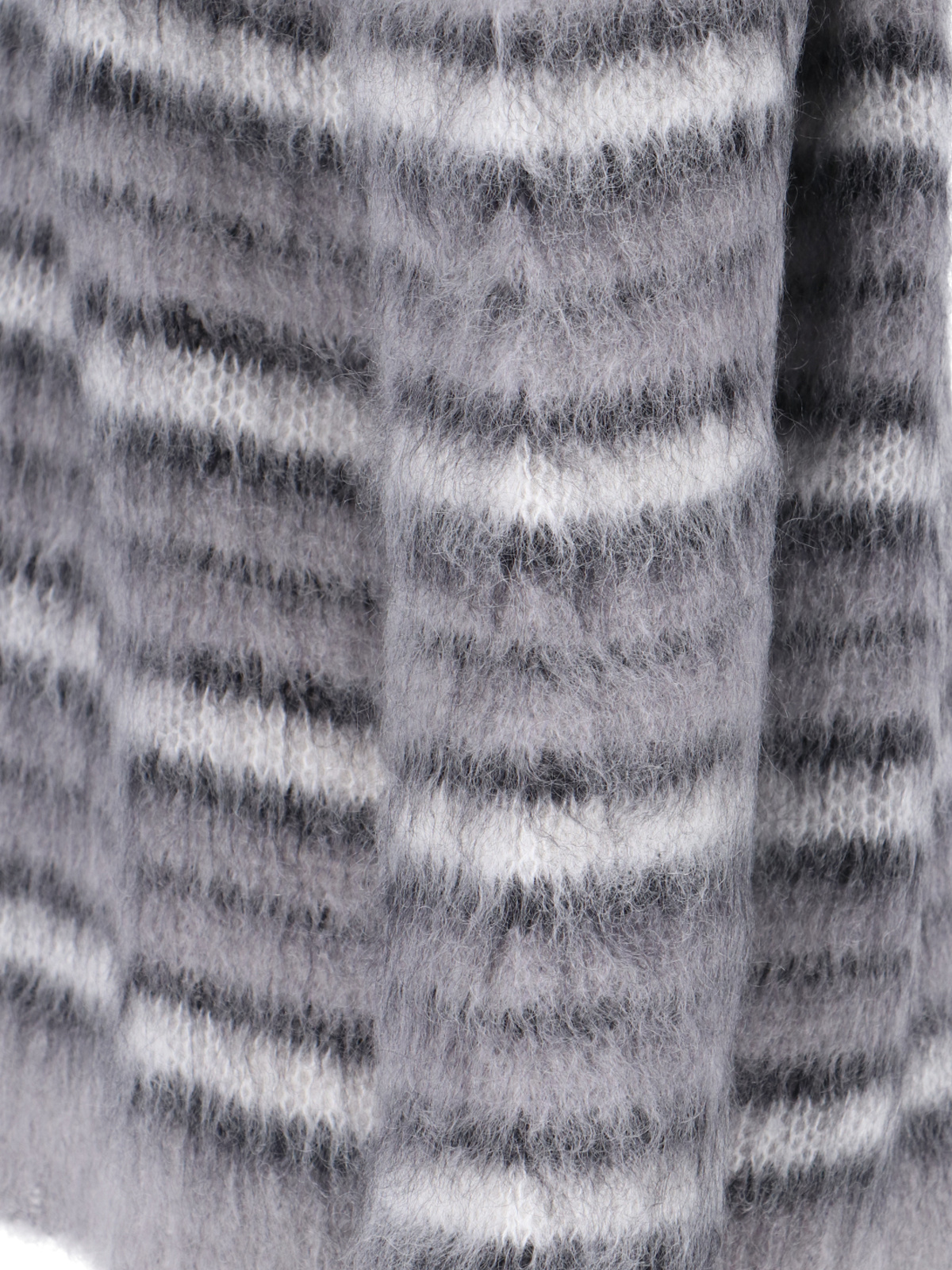 Marni Gray Fuzzy Wuzzy Striped Sweater In Gray