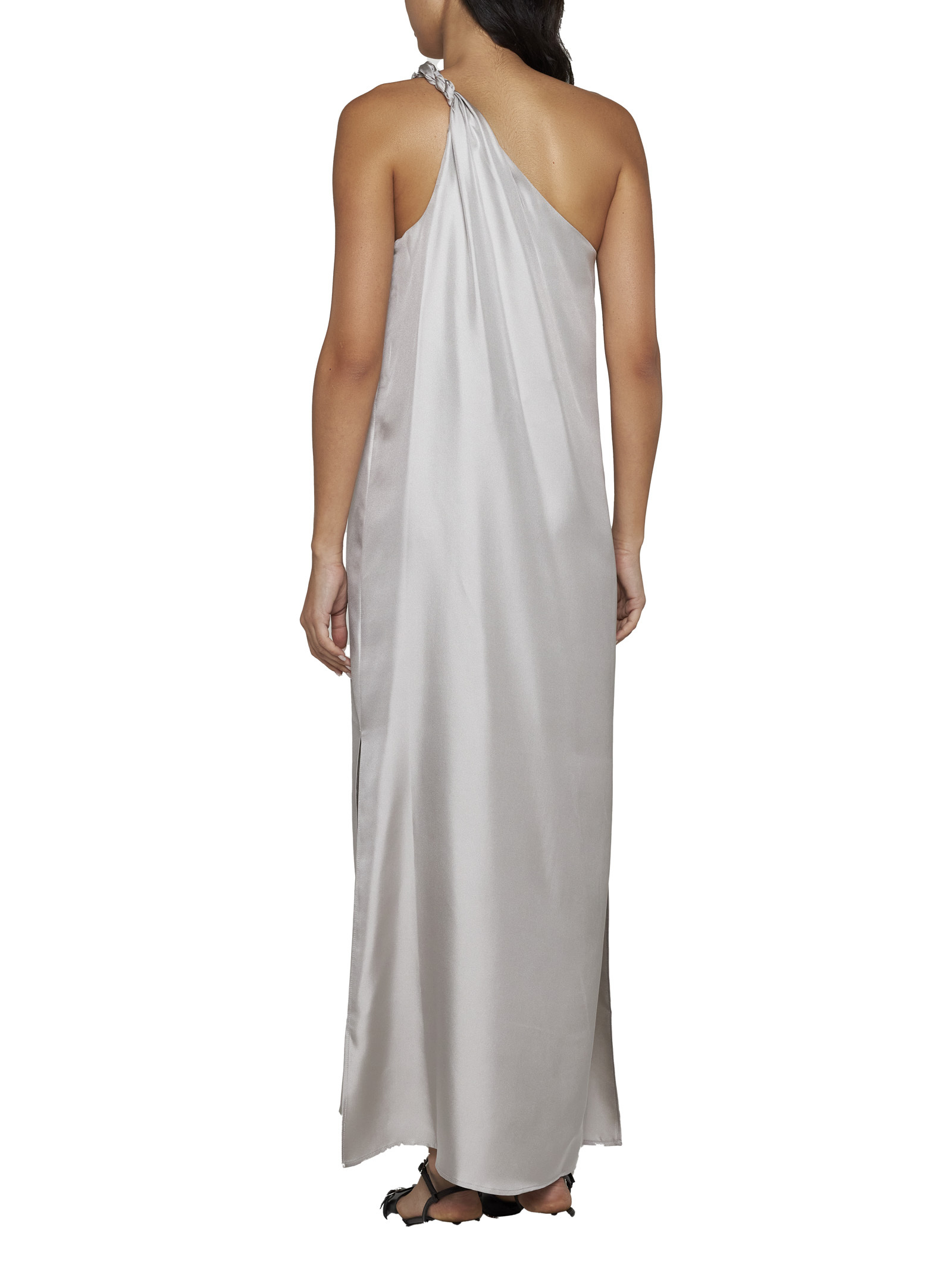 Shop Loulou Studio Adela Silk Maxi Dress In Gray