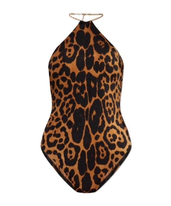 Shop Tom Ford Leopard-print Swimsuit In Black