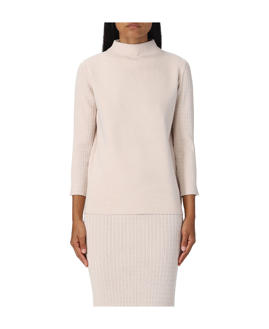 Max Mara Long-sleeved Sweater In Nude