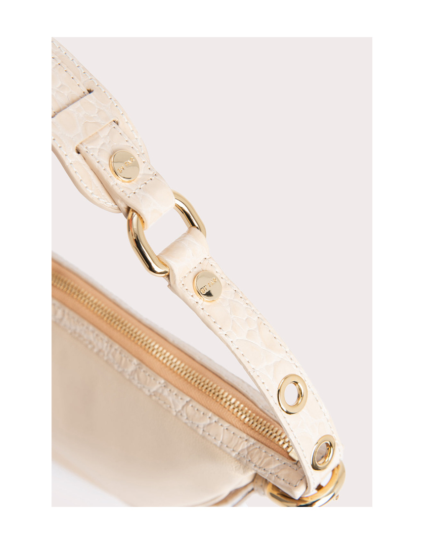 By Far Cream Leather 22 Cm Gib Shoulder Handbag In Nude