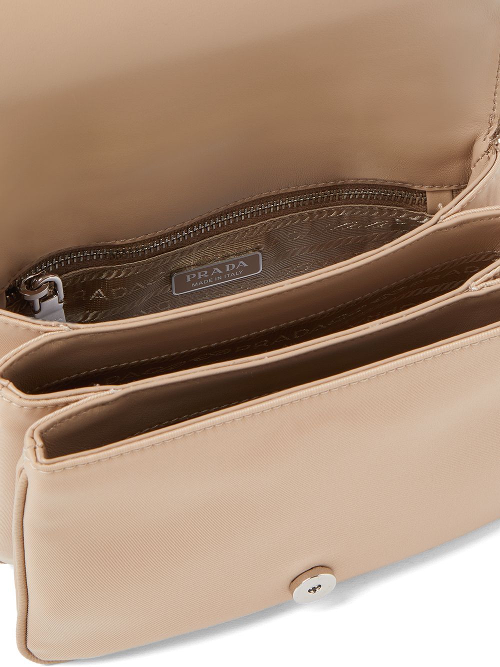Prada Chain-link Trim Shoulder Bag In Nude