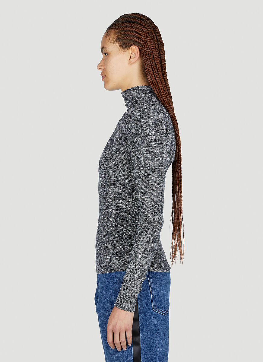 Isabel Marant Étoile Glitter Padded Shoulders Top In Gray