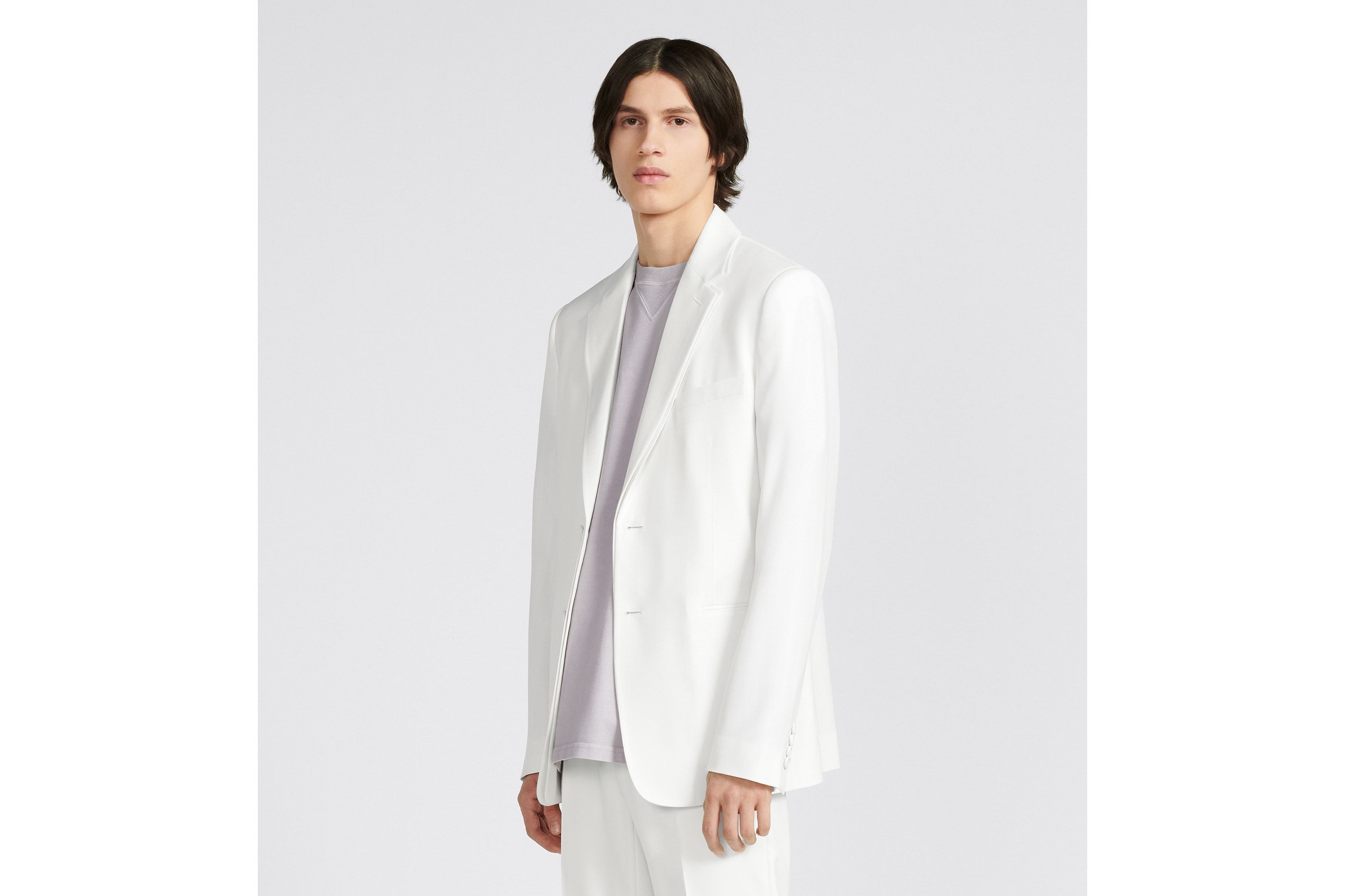 Dior Single-breasted Suit Jacket In White